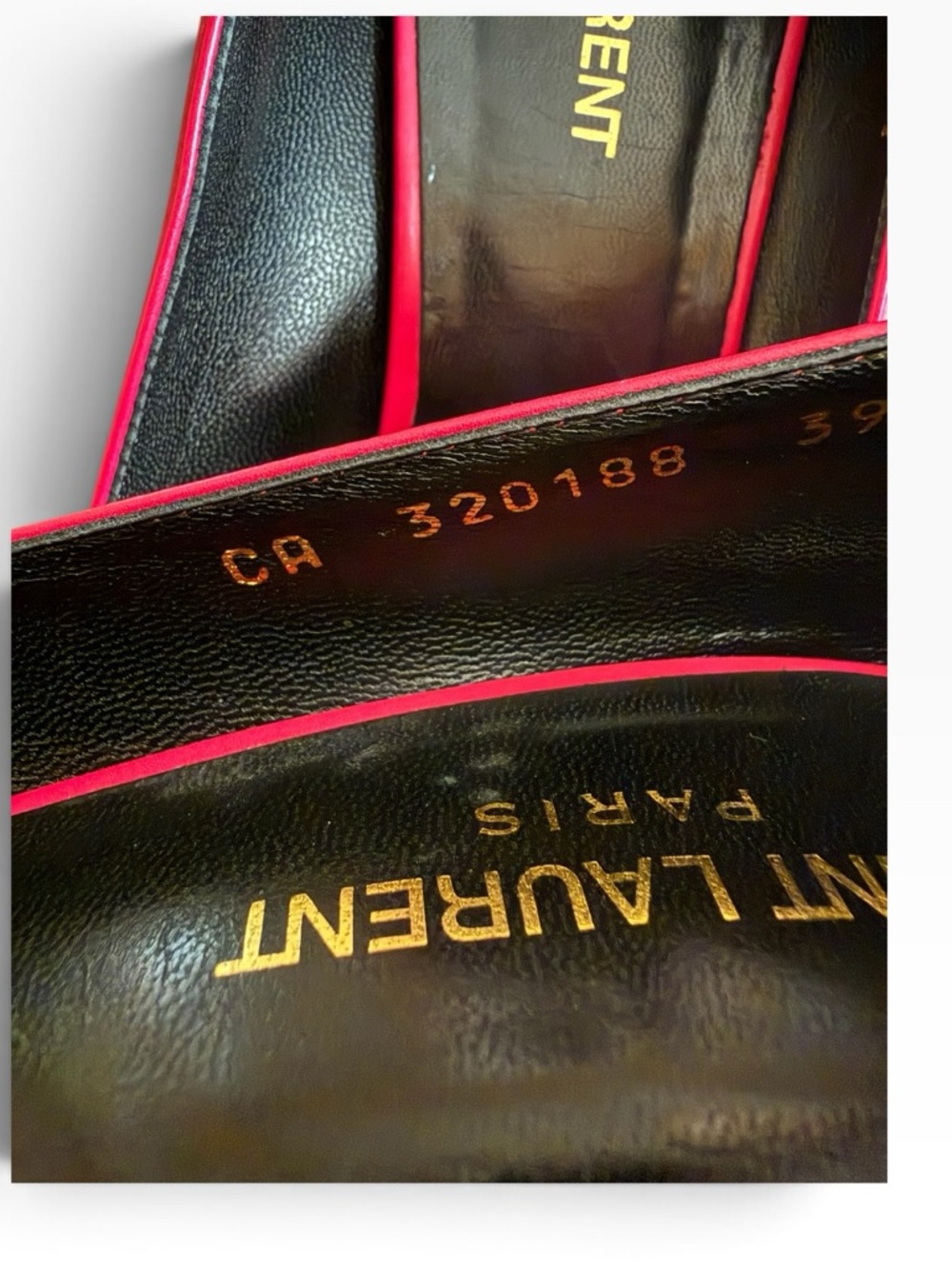 Saint Laurent Zoe Cap-Toe Leather Stiletto Heel Pumps Pink/Black EU 39.5 US 9.5 - Picture 4 of 14
